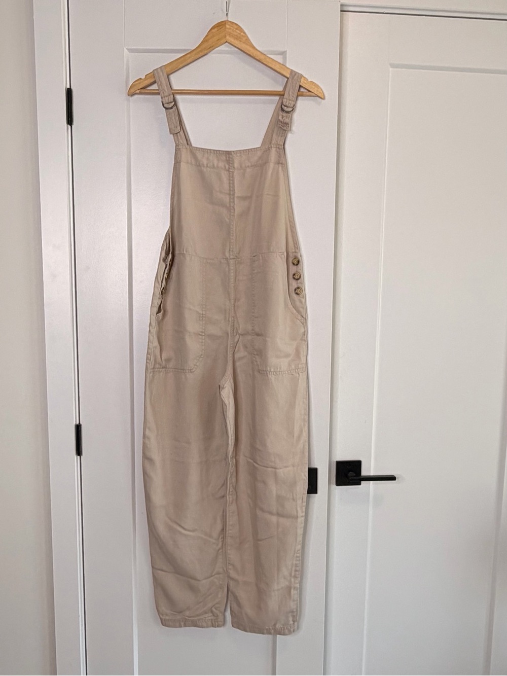 Abercrombie & Fitch Beige/Tan Utility Wide-Leg Jumpsuit